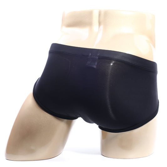 Black metro male wear ortiz brief 6703-20 made of sleek stretchy fabric with subtle sheen for comfortable fit