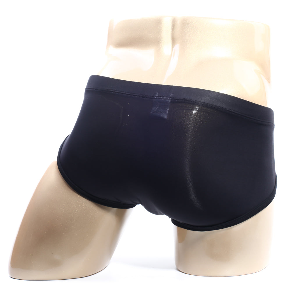 Black metro male wear ortiz brief 6703-20 made of sleek stretchy fabric with subtle sheen for comfortable fit