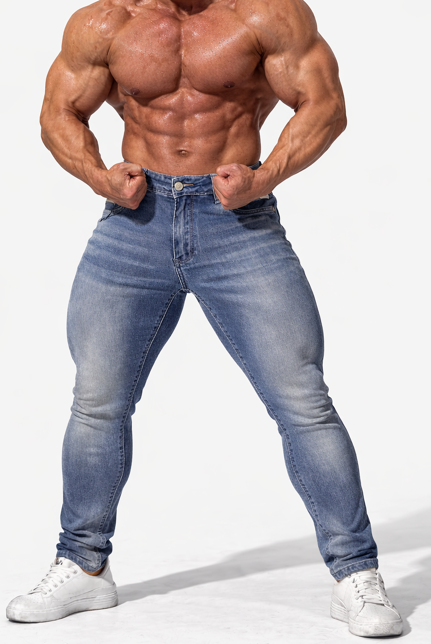 Jed North Men's Men's Premium Fitted Stretchy Jeans - Faded Blue