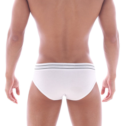 MetroMaleWear pure hip brief white with black striped waistband comfortable cotton men’s underwear