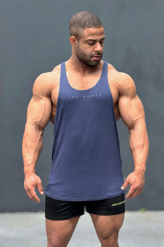 Jed North Men's Classic Bodybuilding Racerback Stringer - Navy
