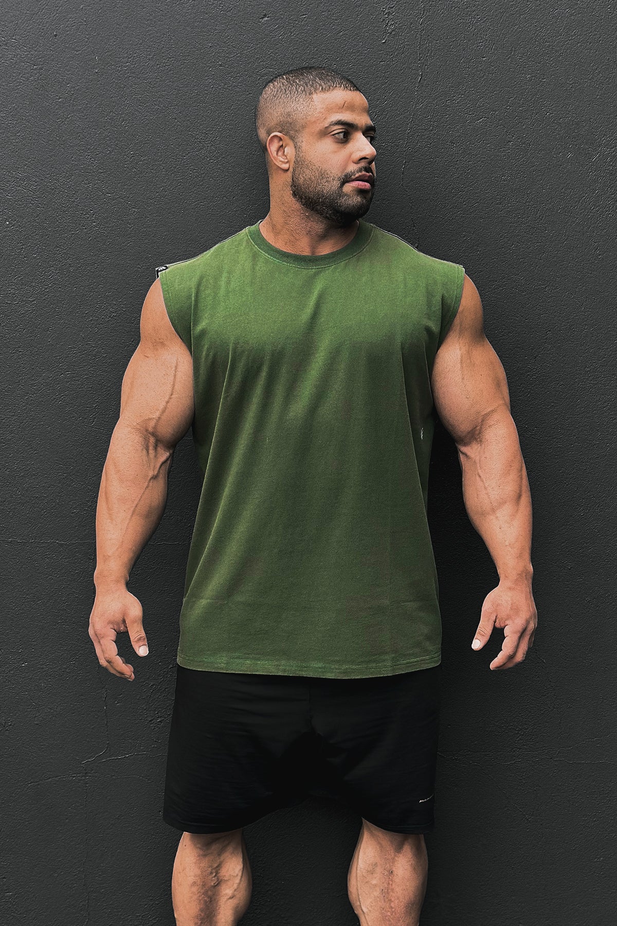 Jed North Men's Retro Oversized Muscle Tee - Forest Green