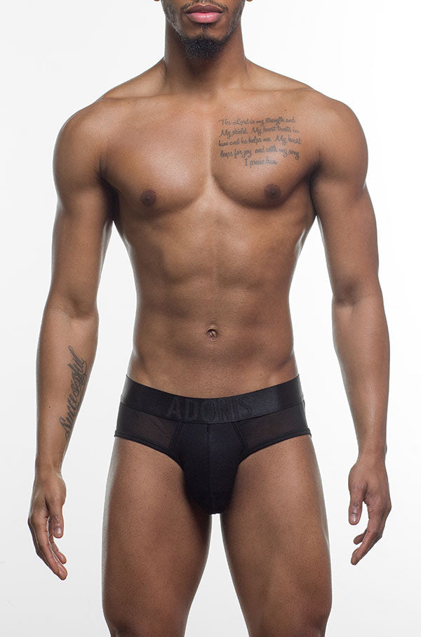 Adonis by Kyhry Men's Black Sheer Cutout Brief