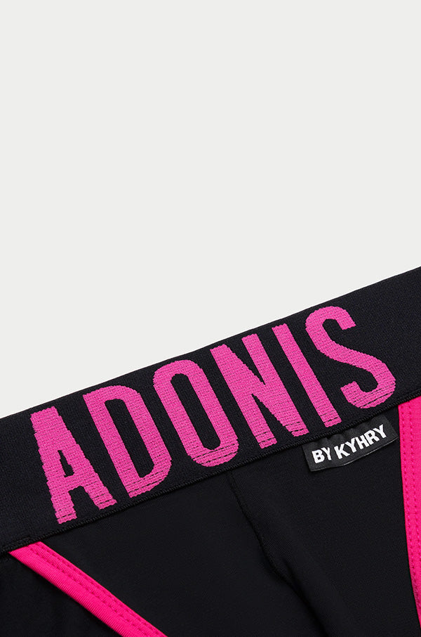 Adonis by Kyhry Men's Pop Black & Pink Jock-Brief