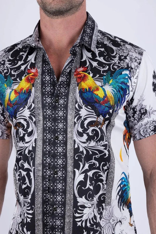 Barabas Herren Bozeman Strass-Shirt kurzarm - Weiß