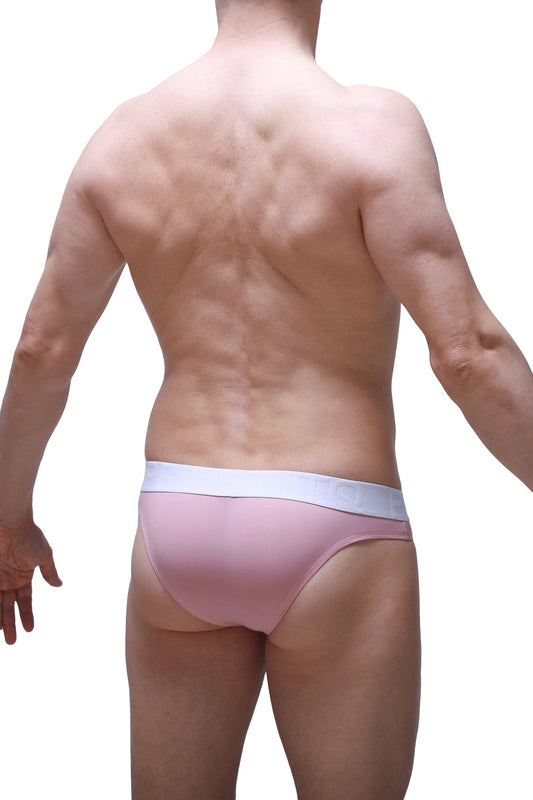 Pink bikini briefs chisa tea rose with white waistband made of soft fabric for comfortable wear
