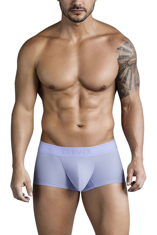 Light blue clever 1751 craftiness trunks men’s boxer briefs with contoured design and embroidered waistband