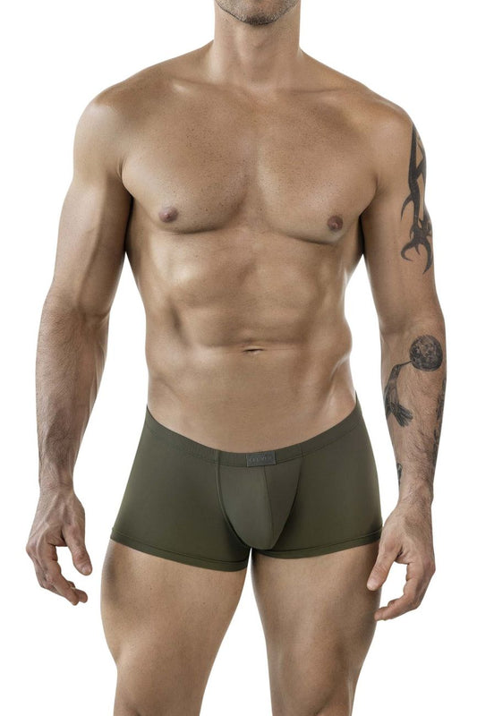 Olive green clever 1842 buenavista trunks with contoured design and elastic waistband for men