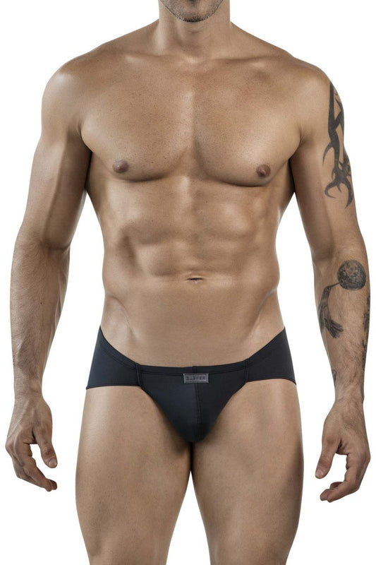 Black athletic briefs clever 1870 audaz bikini color dark gray with sleek form-fitting design and small brand tag at waistband