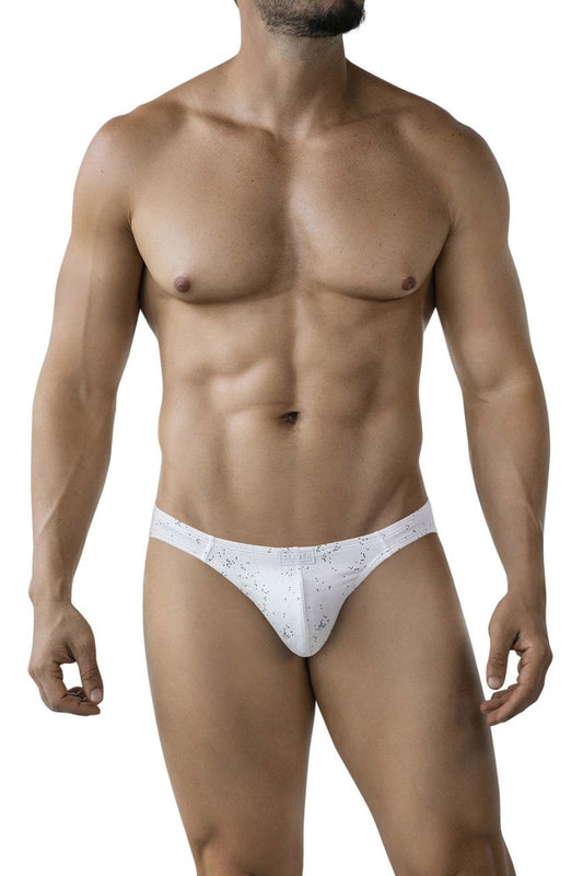 White clever 2039 galaxy briefs with a subtle speckled pattern offering comfortable everyday wear