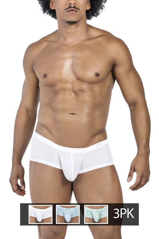 White mens briefs clever 229951 with smooth form-fitting design blue white green colors and subtle waistband logo
