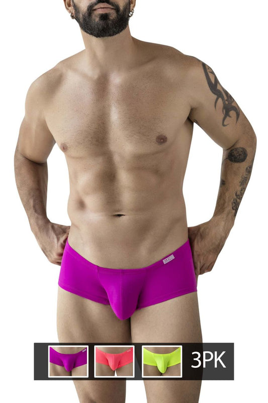 Vibrant magenta clever 229958 3pk australian latin trunks with sleek form-fitting design and subtle waistband logo