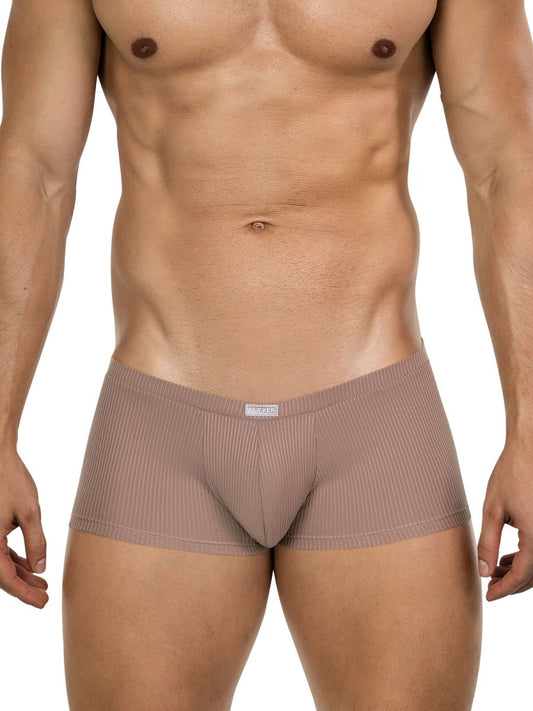 Beige ribbed men’s briefs with a subtle textured pattern and branded waistband label from clever 26015 apolo trunks