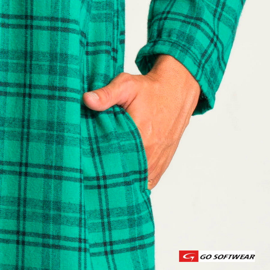 Go Softwear 4708 Herren-Nachthemd Lumber Jack - Grün kariert