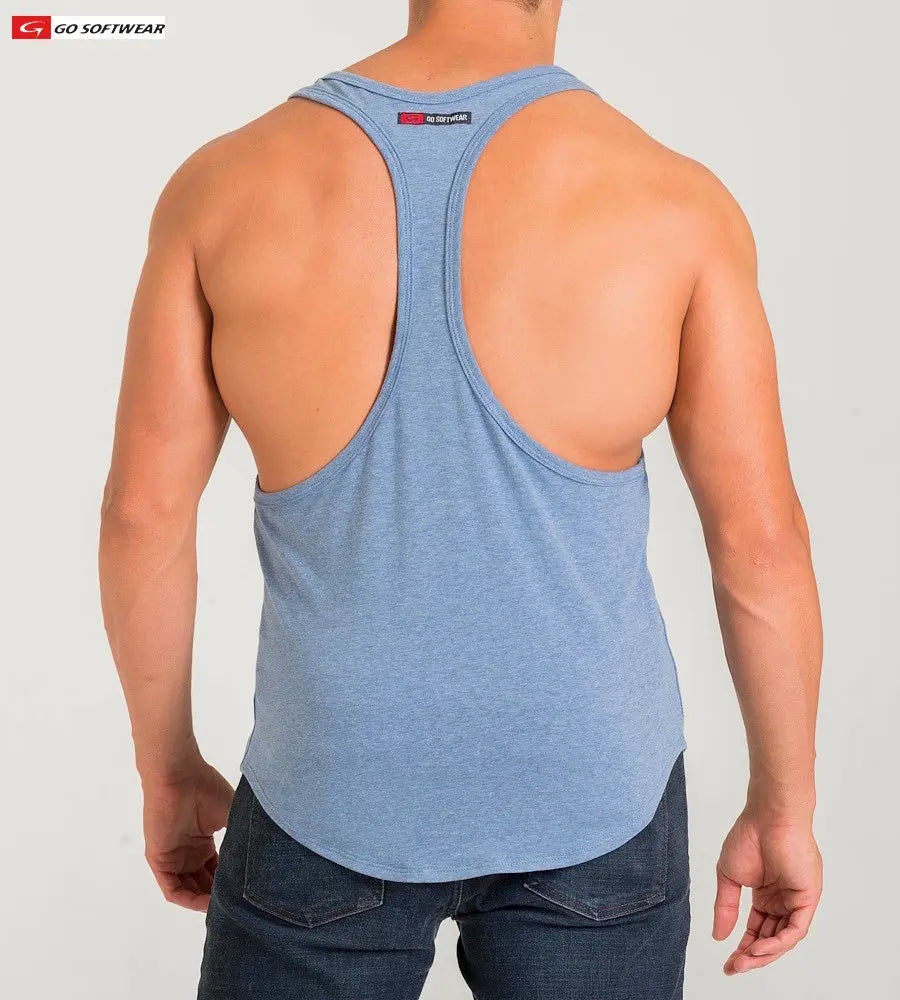 Go Softwear 4945 Herren California Bliss Y-Back Muskel-Shirt - Lite Denim