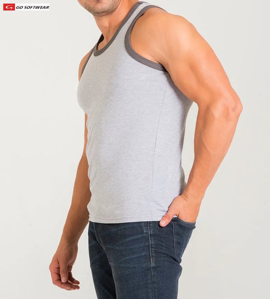 Débardeur classique pour hommes California Bliss 4946 de Go Softwear - Gris chiné