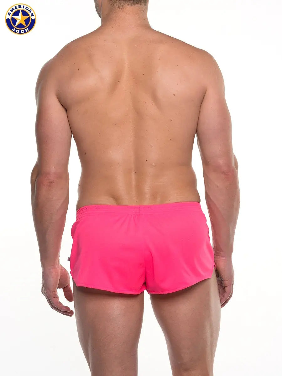 AMERICAN JOCK 8316 Men's Ultra Running Short - Pink