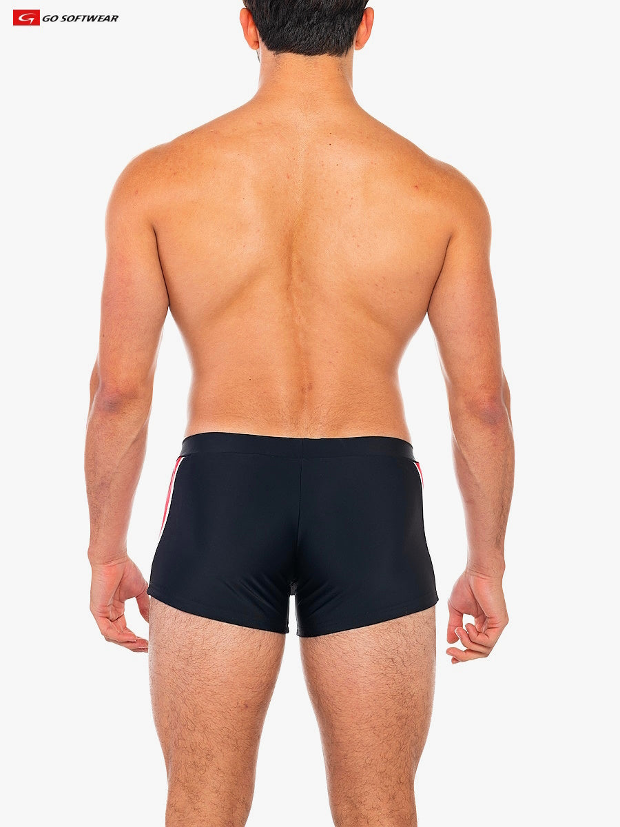 Go Softwear 4562 Men's Folsom Sq-Cut Swimsuit - Black/Royal