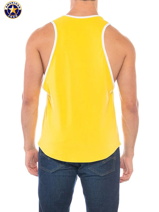 AMERICAN JOCK 8405 Men's Sports Deep Armhole Tank - Gold Yellow