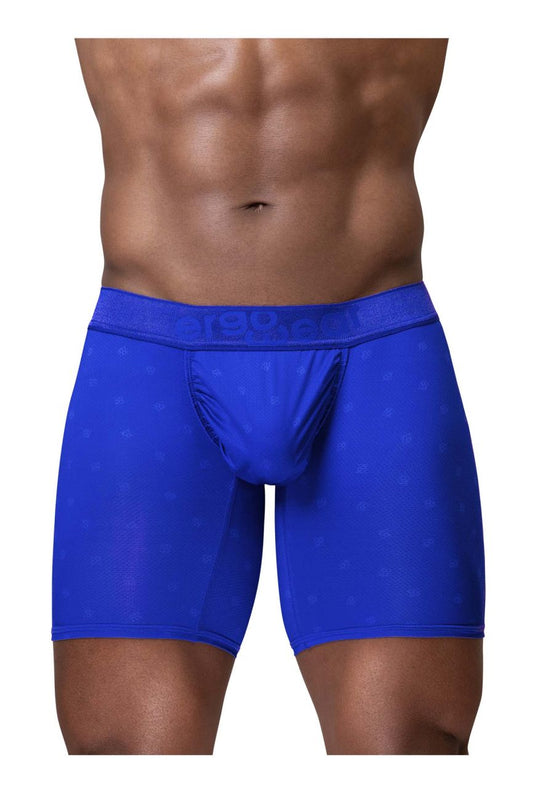 ErgoWear ew1757 feel se royal blue men’s boxer briefs with subtle dot pattern and elastic waistband