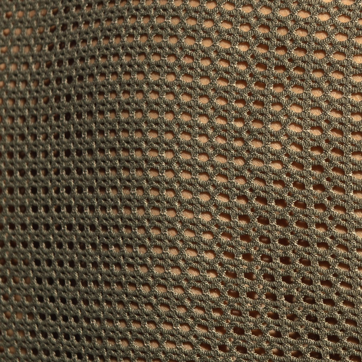Formentera retro tank top in olive green mesh fabric with a consistent interlocking hexagonal pattern