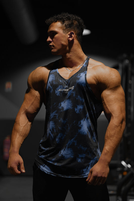 Jed North Men's Graphic Muscle Stringer - Abstract Blue
