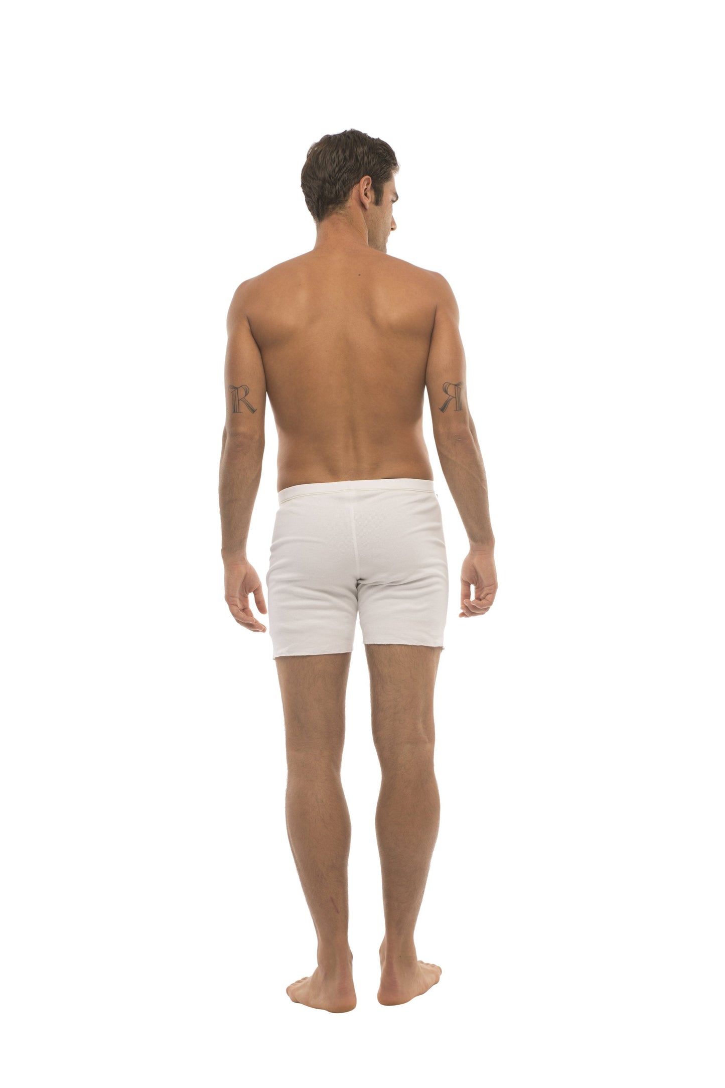 White fusion yoga short briefs with simple clean design made for comfort and flexibility during workouts