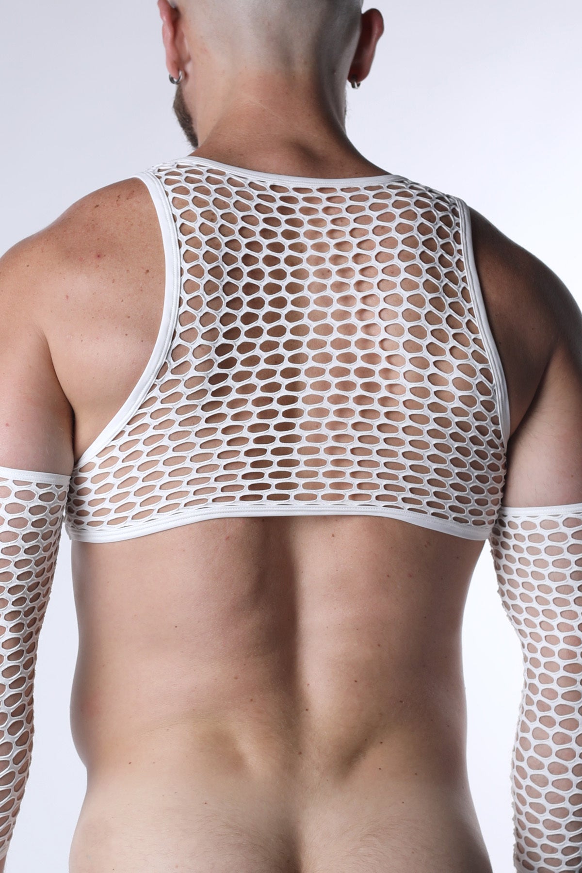 CellBlock 13 Vaux Galaxy Mesh Cropped Tank - White