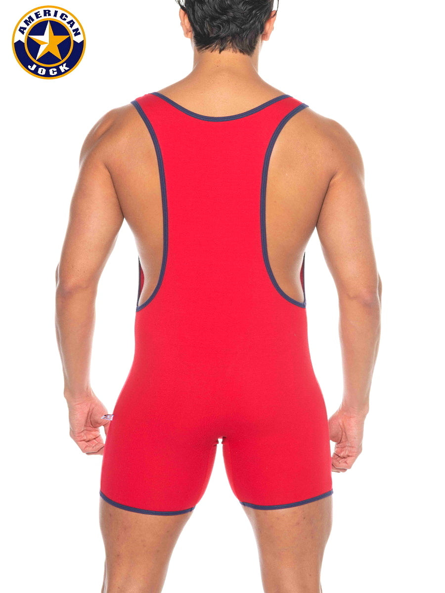 AMERICAN JOCK 8218 Herren Phys Ed Super Scoop Singlet - Rot