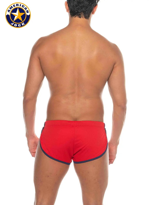 AMERICAN JOCK 8206 Herren Phys Ed Cool Down Shorts - Rot