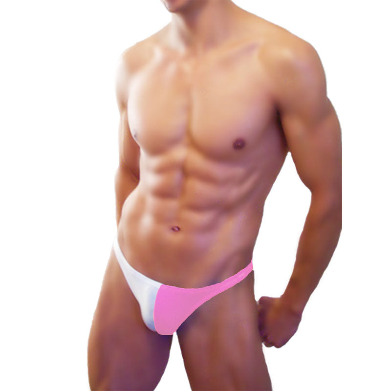 Icker Sea bicolor thong swimwear in pink and white two-tone design ideal for beachwear and pool use