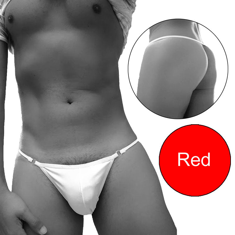 Red thong with white trim from icker sea free access mini suspensor ring pouch underwear in red co i-20-02