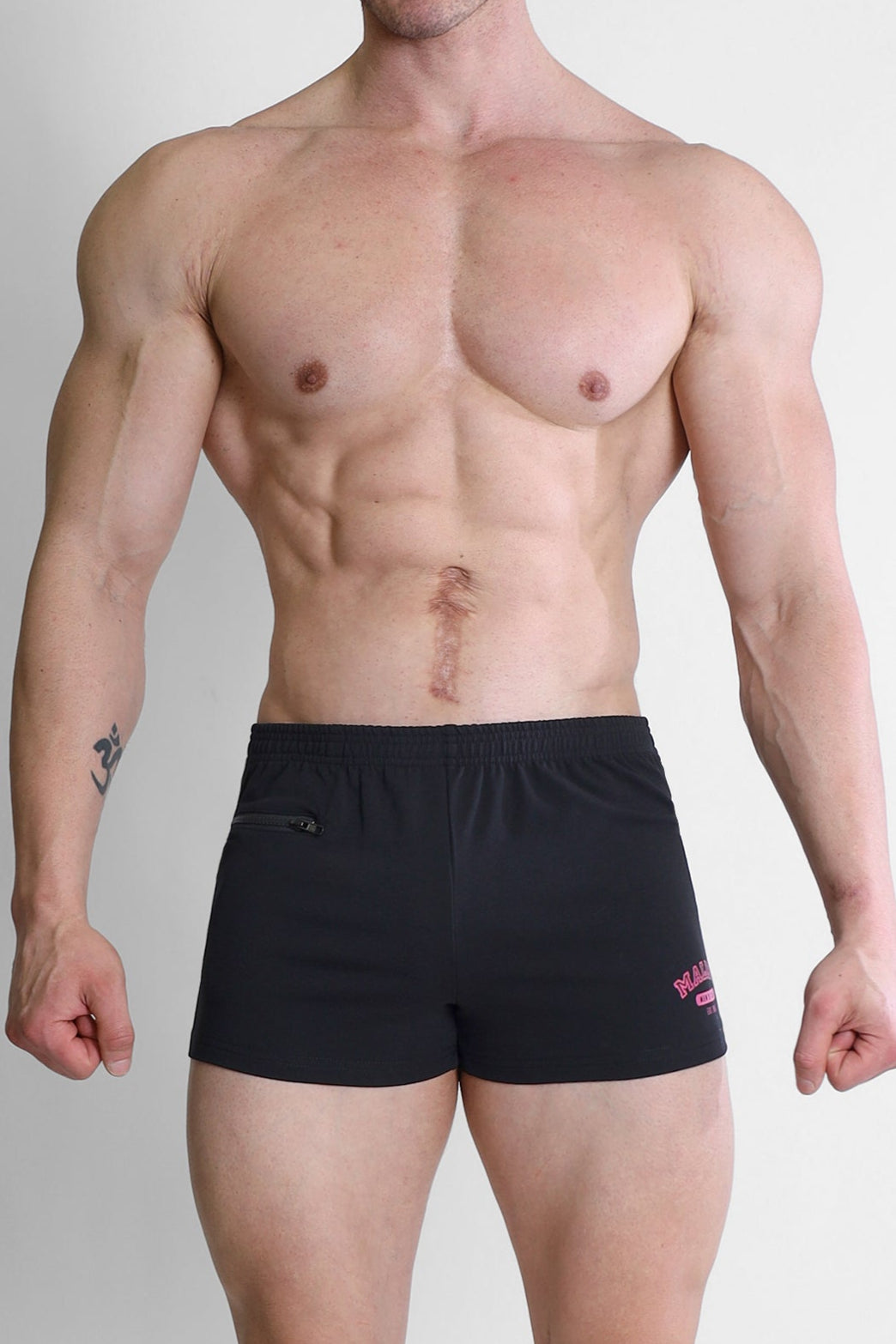 JJ Malibu Men's Varsity 2" Short Shorts with Zipper Pocket - Versatile
