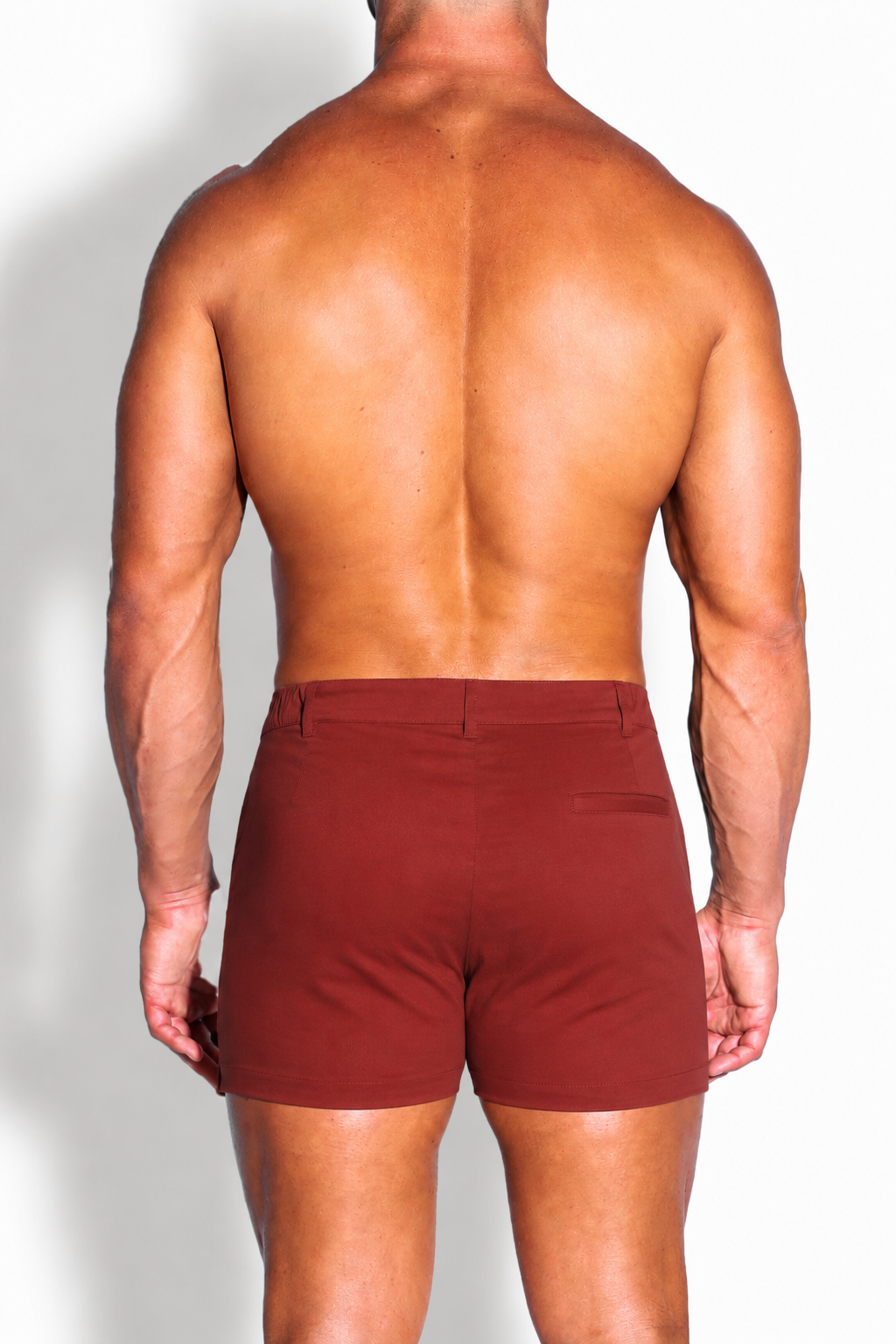 JJ Malibu Men's Muscle-fit Men's 2.5'' Stretchy Chino Shorts - Copper