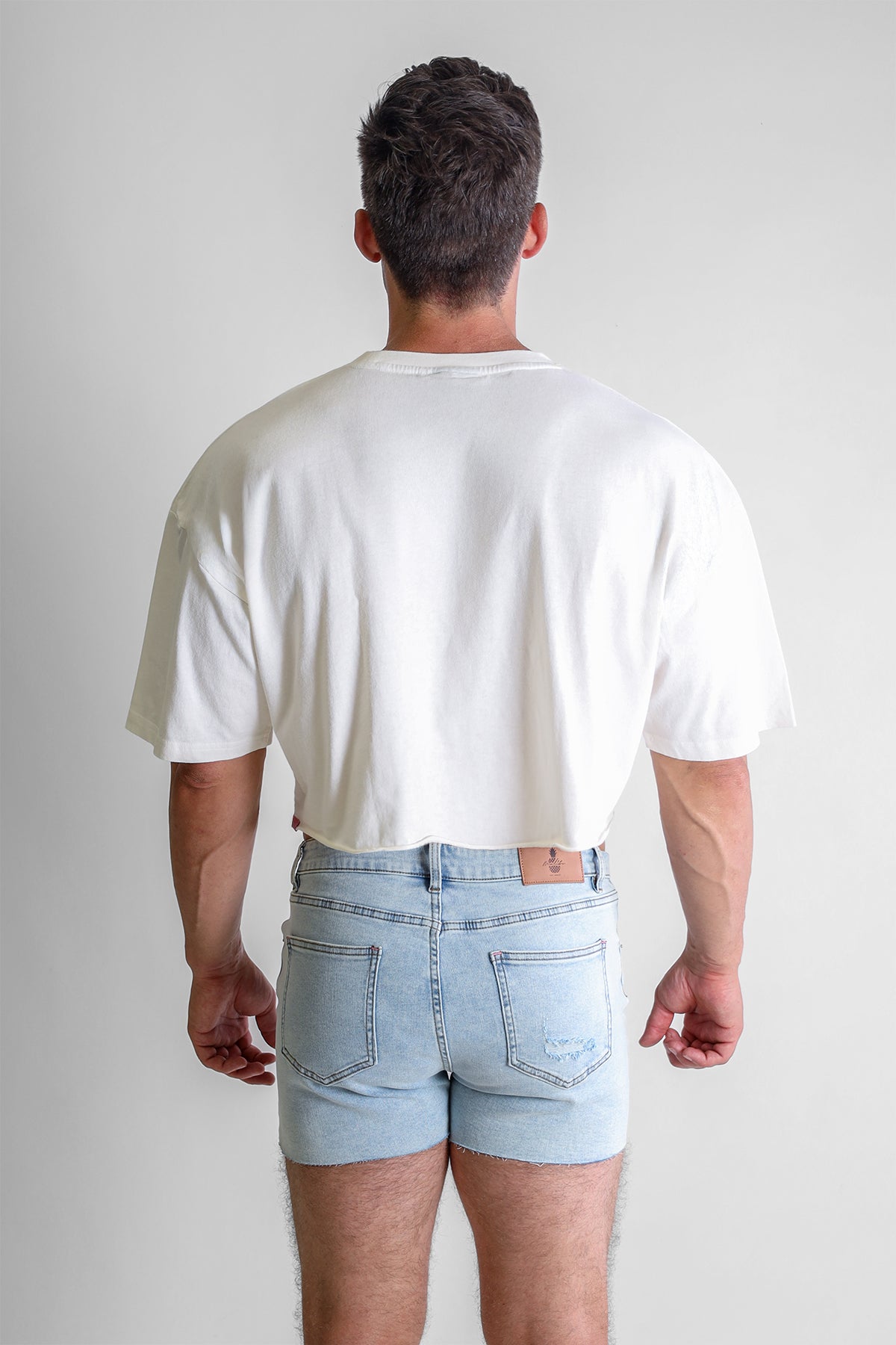 JJ Malibu Men's Vintage-Washed Drop-Shoulder Crop Tee - Anatomy