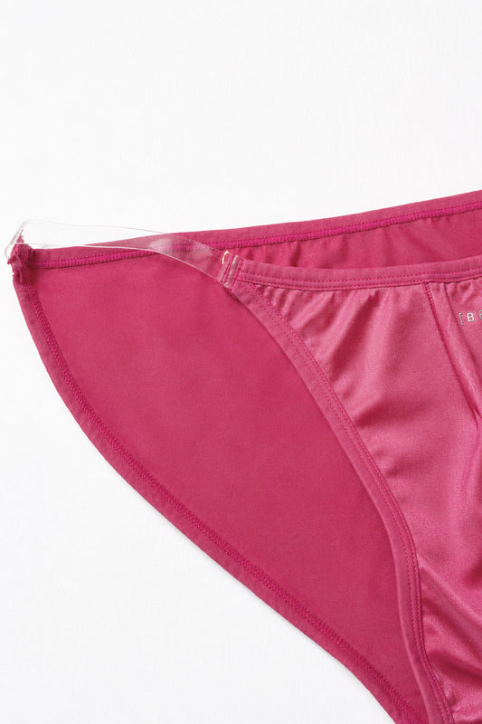 JJ Malibu Men's Clear Side Satin Briefs - Sorbet