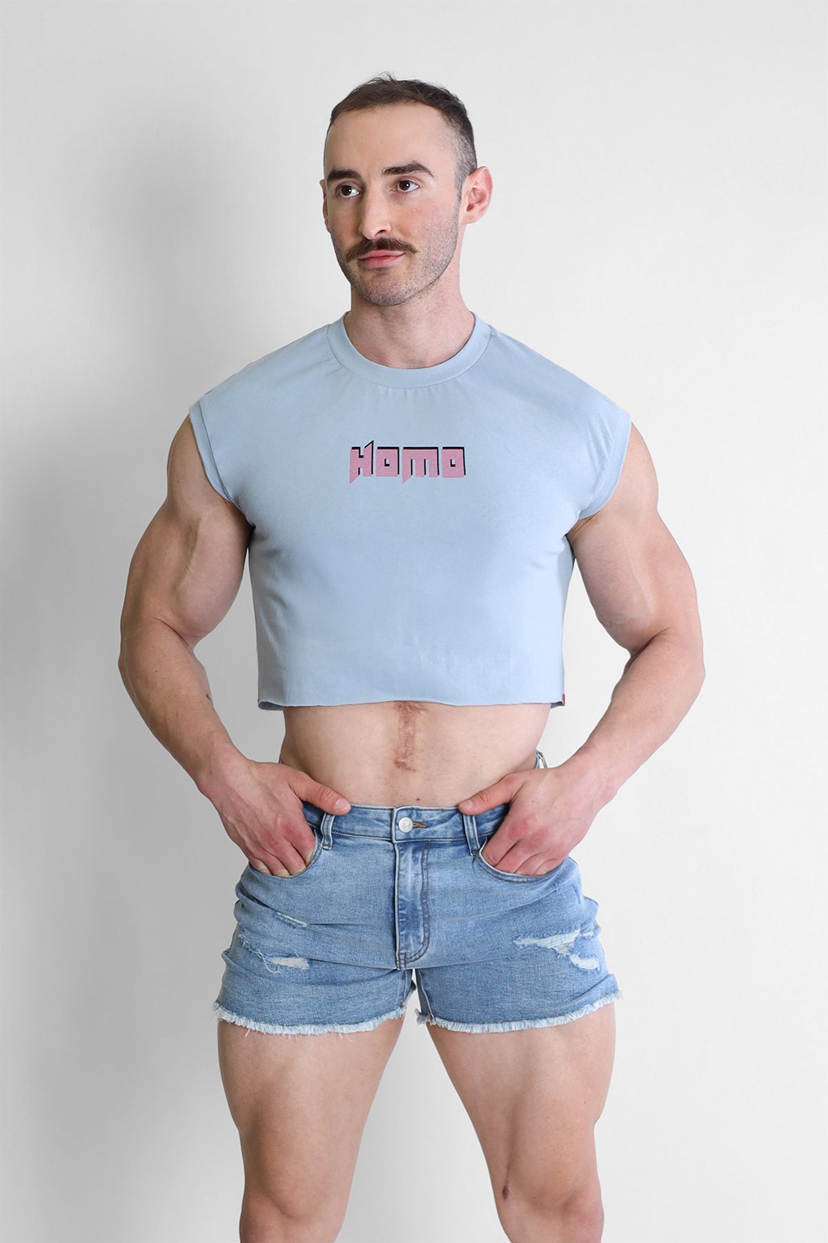 JJ Malibu Men's Escapism Muscle-Fit Crop Tank - Homo