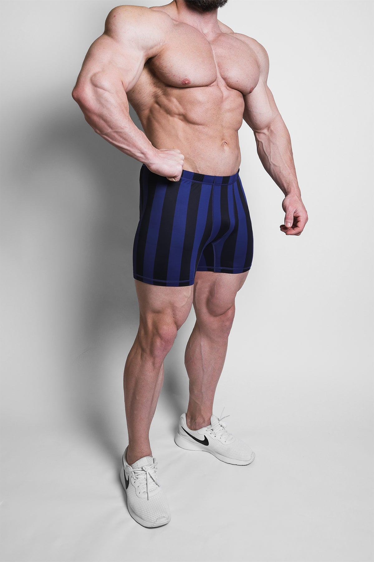 Jed North Men's Retro Bodybuilding Shorts - Black & Navy