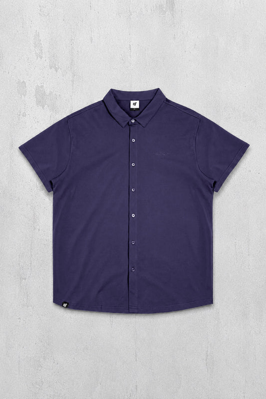 Jed North Men's Muscle-Fit Stretch Short Sleeve Shirt - Navy Blue