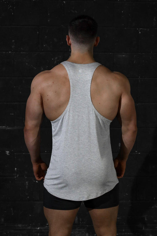 Jed North Men's Classic Bodybuilding Racerback Stringer - Light Gray