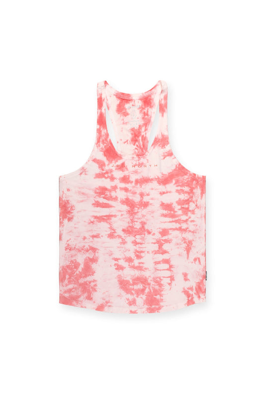 Jed North Men's Classic Bodybuilding Racerback Stringer - Red Tie Dye