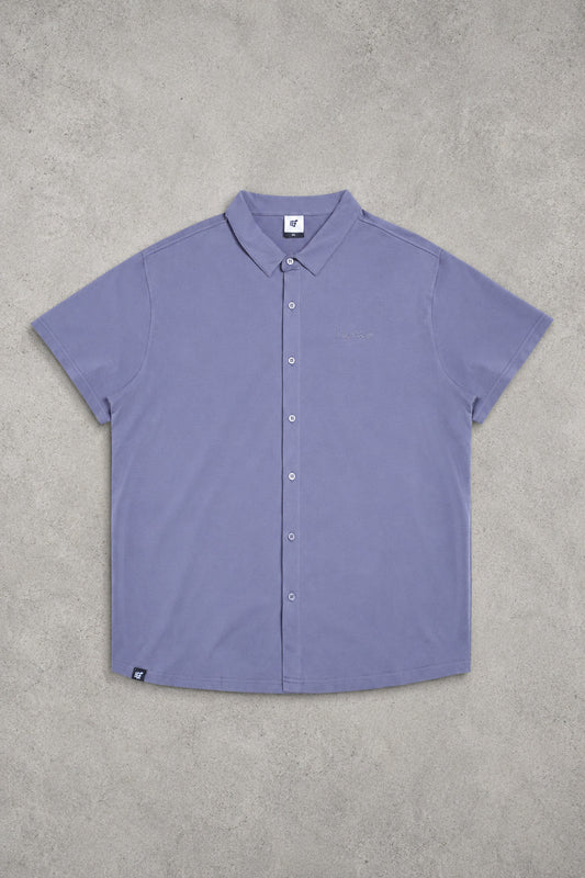 Jed North Men's Muscle-Fit Stretch Short Sleeve Shirt - Muted Blue