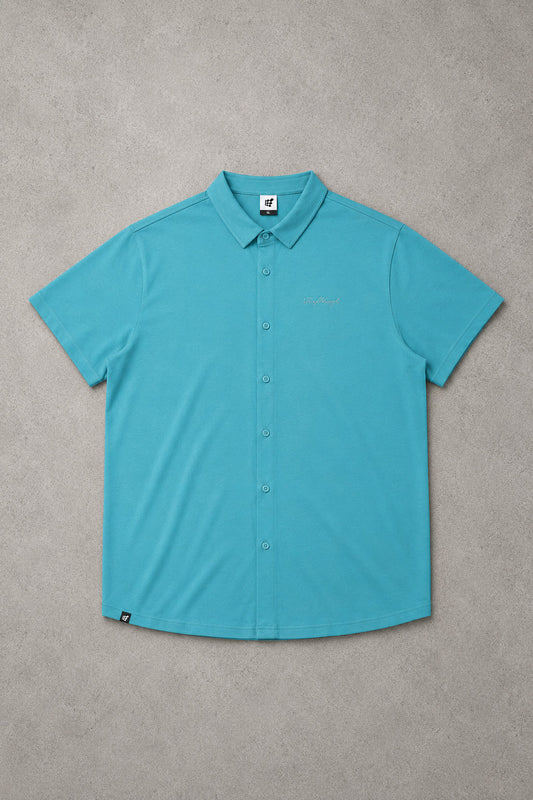 Jed North Men's Muscle-Fit Stretch Short Sleeve Shirt - Light Teal