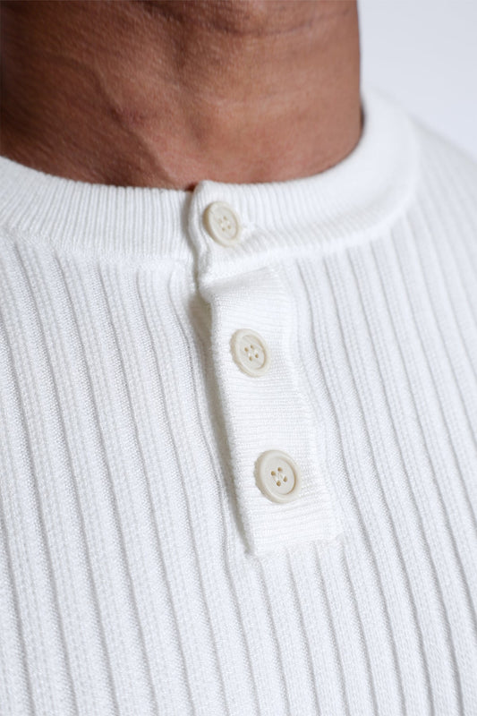 Jed North Men's Classic Henley Sweater - Cream