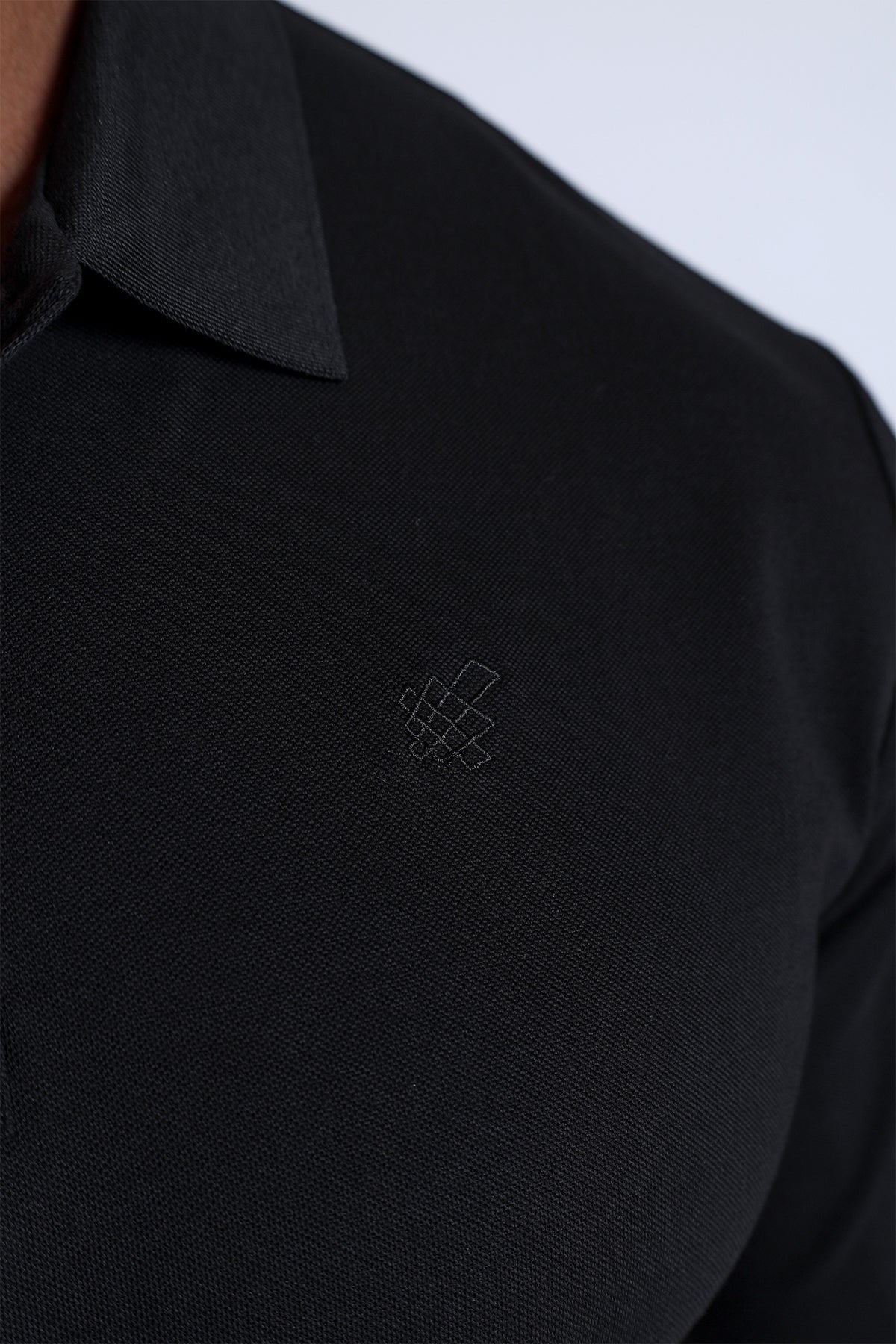 Jed North Men's Polo Button-Up Longsleeve - Black