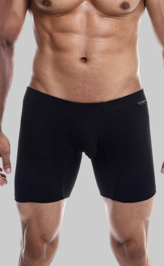 Malebasics silver plus black boxer brief with smooth form fitting fabric and subtle logo on waistband