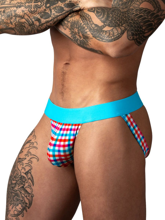 Male Power 349-306 So Comfy Gingham Jock in Gingham-Print Farbe Gingham-Print