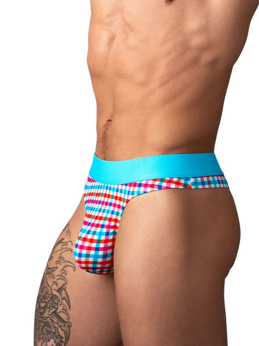 Male Power 412-306 So Comfy Gingham Thong in Gingham Print Farbe Gingham Print