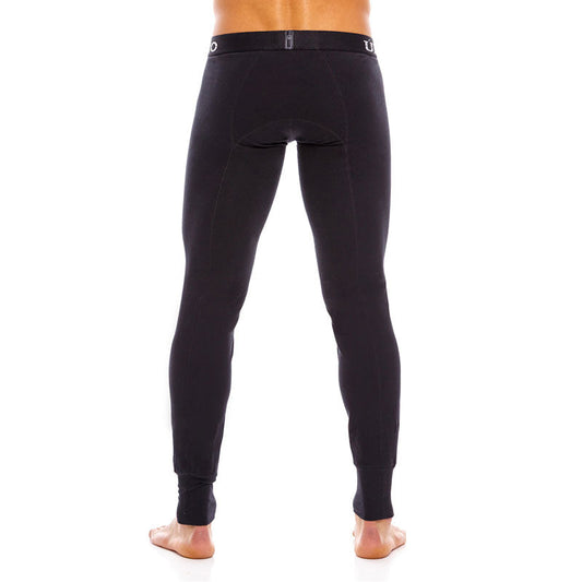 Mundo unico cold mountain long johns black form-fitting leggings with snug waistband and subtle white branding