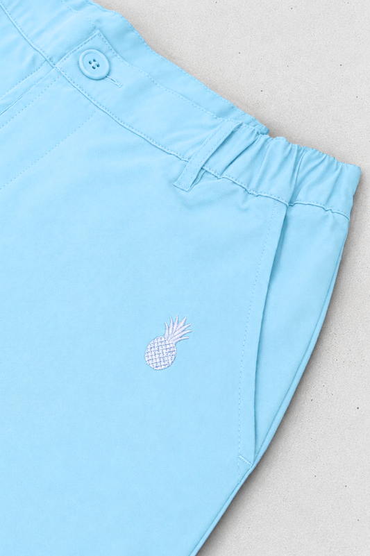 JJ Malibu Men's Muscle-fit Men's 2.5'' Stretchy Chino Shorts - Pale Blue